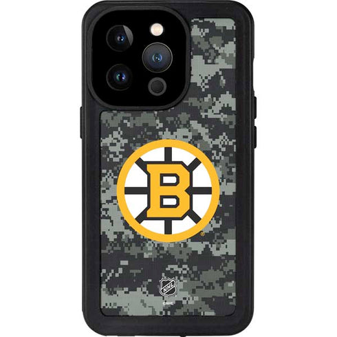 NHL Boston Bruins Camo iPhone 15 Pro Waterproof Case